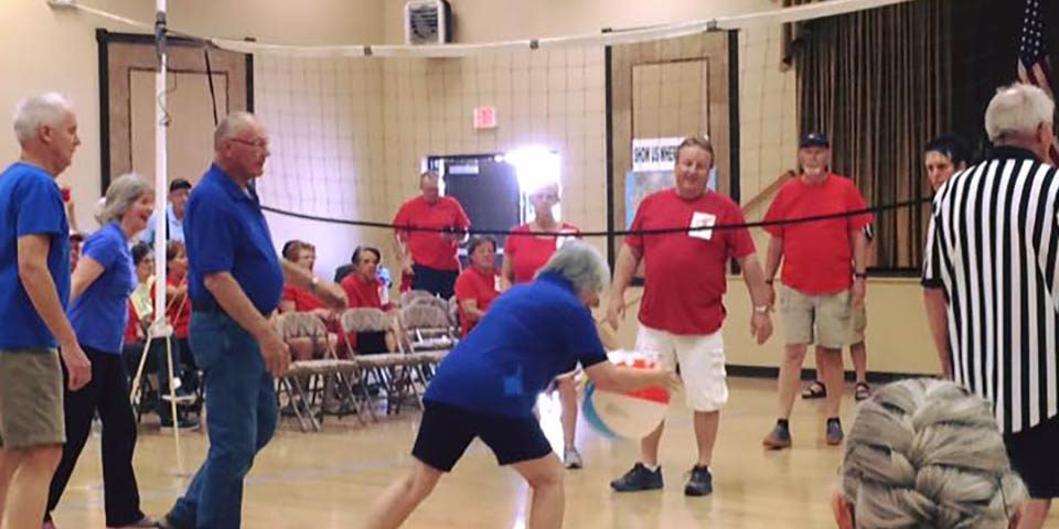 Snowbirds enjoying friendship and community at La Hacienda RV Resort in Apache Junction Arizona